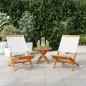 vidaXL Gartenstühle 2 Stk. Weiß Massivholz Akazie & Stoff vidaXL Gartenstühle 2 Stk. Weiß Massivholz Akazie & Stoff