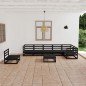 8-tlg. Garten-Lounge-Set Schwarz Massivholz Kiefer 8-tlg. Garten-Lounge-Set Schwarz Massivholz Kiefer
