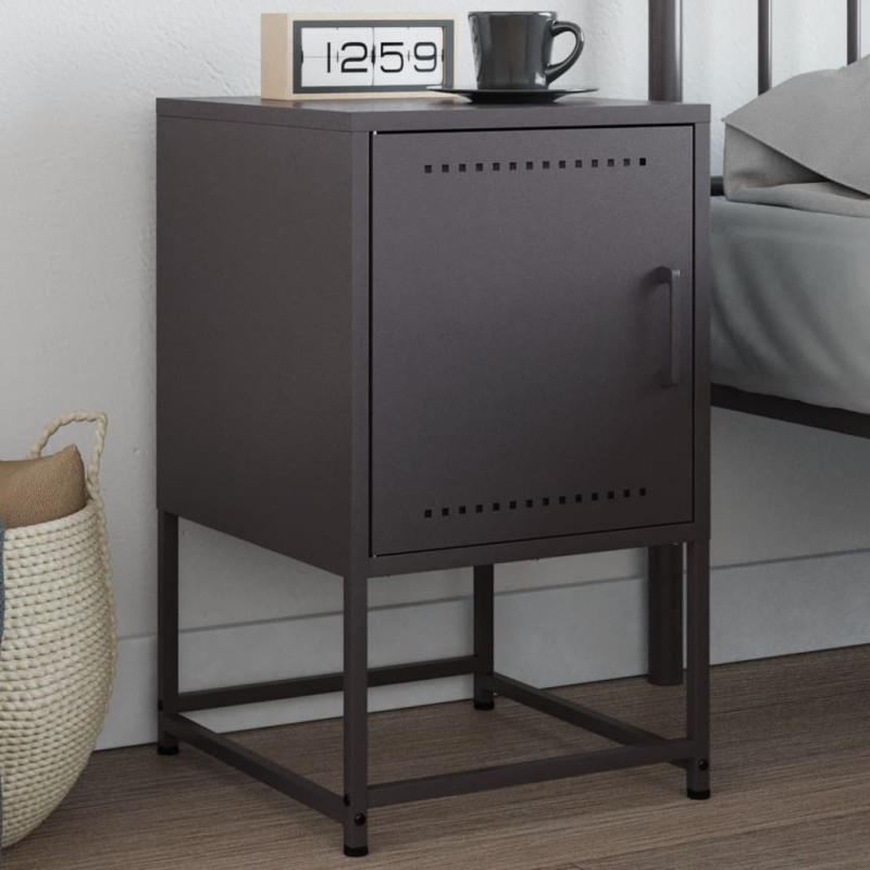 vidaXL Nachttisch Schwarz 36x39x60,5 cm Stahl vidaXL Nachttisch Schwarz 36x39x60,5 cm Stahl