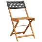 vidaXL Gartenstühle 4 Stk. Klappbar Schwarz Poly Rattan & Massivholz vidaXL Gartenstühle 4 Stk. Klappbar Schwarz Poly Rattan & Massivholz