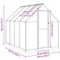 vidaXL Gewächshaus mit Fundamentrahmen Silber 224x169x202cm Aluminimum vidaXL Gewächshaus mit Fundamentrahmen Silber 224x169x202cm Aluminimum