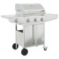 vidaXL Gasgrill mit 4 Flammen Silbern Edelstahl vidaXL Gasgrill mit 4 Flammen Silbern Edelstahl