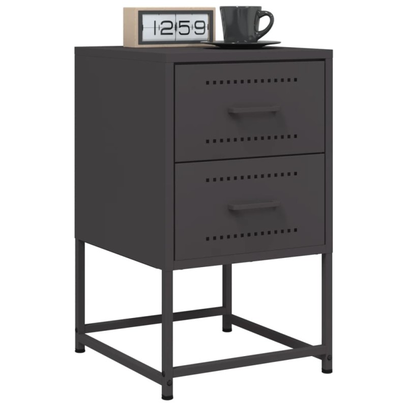 vidaXL Nachttische 2 Stk. Schwarz 36x39x60,5 cm Stahl vidaXL Nachttische 2 Stk. Schwarz 36x39x60,5 cm Stahl