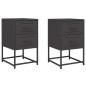 vidaXL Nachttische 2 Stk. Schwarz 36x39x60,5 cm Stahl vidaXL Nachttische 2 Stk. Schwarz 36x39x60,5 cm Stahl