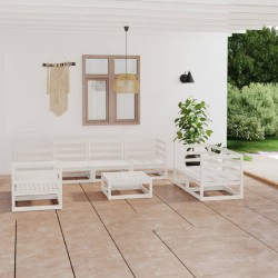 vidaXL 8-tlg. Garten-Lounge-Set Weiß Massivholz Kiefer