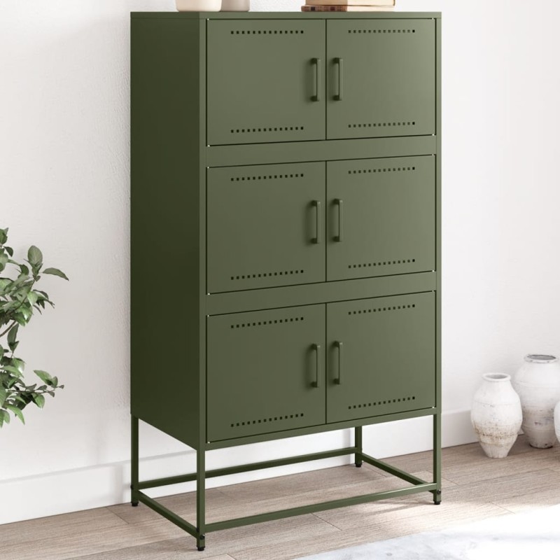 vidaXL Sideboard Olivgrün 68,5x38,5x123,5 cm Stahl vidaXL Sideboard Olivgrün 68,5x38,5x123,5 cm Stahl