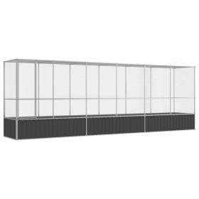 vidaXL Voliere mit Erweiterung Silbern 626,5x107x212 cm Stahl