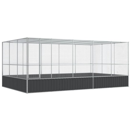 vidaXL Voliere mit Erweiterung Silbern 518x307x212 cm Stahl
