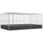 vidaXL Voliere mit Erweiterung Silbern 518x307x212 cm Stahl vidaXL Voliere mit Erweiterung Silbern 518x307x212 cm Stahl
