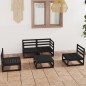 5-tlg. Garten-Lounge-Set Schwarz Massivholz Kiefer 5-tlg. Garten-Lounge-Set Schwarz Massivholz Kiefer