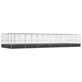 vidaXL Voliere mit Erweiterung Silbern 1246x414x212 cm Stahl