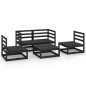 5-tlg. Garten-Lounge-Set Schwarz Massivholz Kiefer 5-tlg. Garten-Lounge-Set Schwarz Massivholz Kiefer