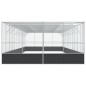 vidaXL Voliere mit Erweiterung Silbern 1246x414x212 cm Stahl vidaXL Voliere mit Erweiterung Silbern 1246x414x212 cm Stahl