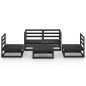 5-tlg. Garten-Lounge-Set Schwarz Massivholz Kiefer 5-tlg. Garten-Lounge-Set Schwarz Massivholz Kiefer