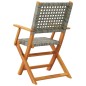 vidaXL Gartenstühle 4 Stk. Klappbar Grau Poly Rattan & Massivholz vidaXL Gartenstühle 4 Stk. Klappbar Grau Poly Rattan & Massivholz