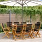 vidaXL Gartenstühle 8 Stk. Klappbar Schwarz Massivholz Akazie vidaXL Gartenstühle 8 Stk. Klappbar Schwarz Massivholz Akazie