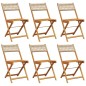 vidaXL Gartenstühle 6 Stk. Klappbar Beige Poly Rattan & Massivholz vidaXL Gartenstühle 6 Stk. Klappbar Beige Poly Rattan & Massivholz
