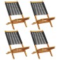 vidaXL Gartenstühle 4 Stk. Klappbar Schwarz Massivholz Akazie vidaXL Gartenstühle 4 Stk. Klappbar Schwarz Massivholz Akazie