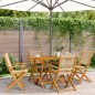 vidaXL Gartenstühle 4 Stk. Klappbar Beige Massivholz Akazie vidaXL Gartenstühle 4 Stk. Klappbar Beige Massivholz Akazie