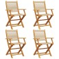 vidaXL Gartenstühle 4 Stk. Klappbar Beige Massivholz Akazie vidaXL Gartenstühle 4 Stk. Klappbar Beige Massivholz Akazie