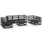 8-tlg. Garten-Lounge-Set Schwarz Massivholz Kiefer 8-tlg. Garten-Lounge-Set Schwarz Massivholz Kiefer