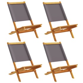 vidaXL Gartenstühle 4 Stk. Klappbar Anthrazit Stoff und Massivholz