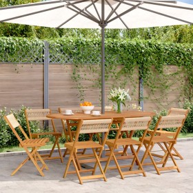 vidaXL Gartenstühle 8 Stk. Klappbar Beige Massivholz Akazie