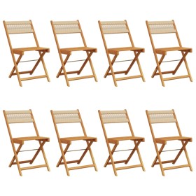vidaXL Gartenstühle 8 Stk. Klappbar Beige Massivholz Akazie