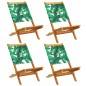 vidaXL Gartenstühle 4 Stk. Klappbar Grün Stoff und Massivholz vidaXL Gartenstühle 4 Stk. Klappbar Grün Stoff und Massivholz
