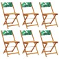 vidaXL Gartenstühle 6 Stk. Klappbar Grün Stoff und Massivholz vidaXL Gartenstühle 6 Stk. Klappbar Grün Stoff und Massivholz