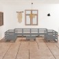 vidaXL 9-tlg. Garten-Lounge-Set Grau Massivholz Kiefer vidaXL 9-tlg. Garten-Lounge-Set Grau Massivholz Kiefer