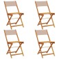 vidaXL Gartenstühle 4 Stk. Klappbar Taupe Stoff und Massivholz vidaXL Gartenstühle 4 Stk. Klappbar Taupe Stoff und Massivholz