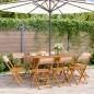 vidaXL Gartenstühle 8 Stk. Klappbar Beige Stoff und Massivholz vidaXL Gartenstühle 8 Stk. Klappbar Beige Stoff und Massivholz