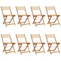 vidaXL Gartenstühle 8 Stk. Klappbar Beige Stoff und Massivholz vidaXL Gartenstühle 8 Stk. Klappbar Beige Stoff und Massivholz