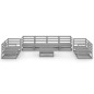 vidaXL 9-tlg. Garten-Lounge-Set Grau Massivholz Kiefer vidaXL 9-tlg. Garten-Lounge-Set Grau Massivholz Kiefer