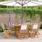 vidaXL Gartenstühle 6 Stk. Klappbar Blau und Weiß Stoff und Massivholz vidaXL Gartenstühle 6 Stk. Klappbar Blau und Weiß Stoff und Massivholz