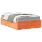 vidaXL Bett mit Matratze Wachsbraun 140x190 cm Massivholz Kiefer vidaXL Bett mit Matratze Wachsbraun 140x190 cm Massivholz Kiefer