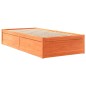 vidaXL Bett mit Matratze Wachsbraun 90x190 cm Massivholz Kiefer vidaXL Bett mit Matratze Wachsbraun 90x190 cm Massivholz Kiefer