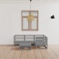 5-tlg. Garten-Lounge-Set Grau Kiefer Massivholz 5-tlg. Garten-Lounge-Set Grau Kiefer Massivholz