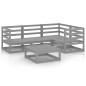 5-tlg. Garten-Lounge-Set Grau Kiefer Massivholz 5-tlg. Garten-Lounge-Set Grau Kiefer Massivholz