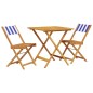 vidaXL 3-tlg. Bistro-Set Blau und Weiß Stoff und Massivholz vidaXL 3-tlg. Bistro-Set Blau und Weiß Stoff und Massivholz