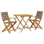 vidaXL 3-tlg. Bistro-Set Grau Polypropylen und Massivholz vidaXL 3-tlg. Bistro-Set Grau Polypropylen und Massivholz