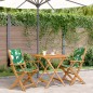 vidaXL 3-tlg. Bistro-Set Blattmuster Stoff und Massivholz vidaXL 3-tlg. Bistro-Set Blattmuster Stoff und Massivholz