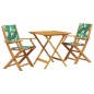 vidaXL 3-tlg. Bistro-Set Blattmuster Stoff und Massivholz vidaXL 3-tlg. Bistro-Set Blattmuster Stoff und Massivholz