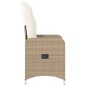 vidaXL Gartensessel mit Kissen Verstellbar Beige Poly Rattan vidaXL Gartensessel mit Kissen Verstellbar Beige Poly Rattan