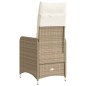 vidaXL Gartensessel mit Kissen Verstellbar Beige Poly Rattan vidaXL Gartensessel mit Kissen Verstellbar Beige Poly Rattan