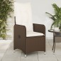 vidaXL Gartensessel Verstellbar mit Kissen Braun Poly Rattan vidaXL Gartensessel Verstellbar mit Kissen Braun Poly Rattan