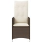vidaXL Gartensessel Verstellbar mit Kissen Braun Poly Rattan vidaXL Gartensessel Verstellbar mit Kissen Braun Poly Rattan