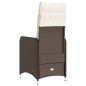 vidaXL Gartensessel Verstellbar mit Kissen Braun Poly Rattan vidaXL Gartensessel Verstellbar mit Kissen Braun Poly Rattan