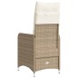 vidaXL Gartensessel mit Kissen 2 Stk. Verstellbar Beige Poly Rattan vidaXL Gartensessel mit Kissen 2 Stk. Verstellbar Beige Poly Rattan
